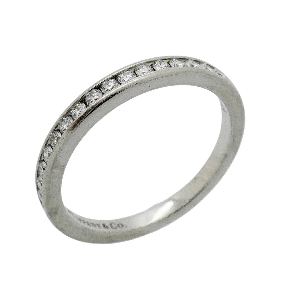 Tiffany & Co. Channel Setting Half Eternity Ring, Pt950 Platinum, Diamond, Si...